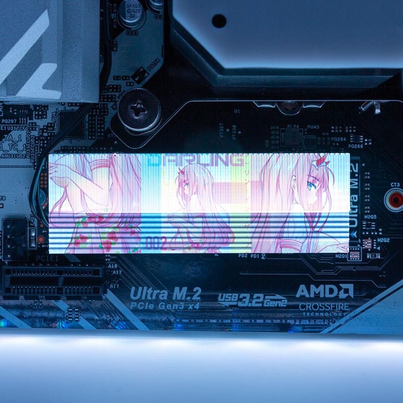 Darling Kawaii M.2 Heatsink Cover with ARGB Lighting Designed by Artist: Yacil Art 