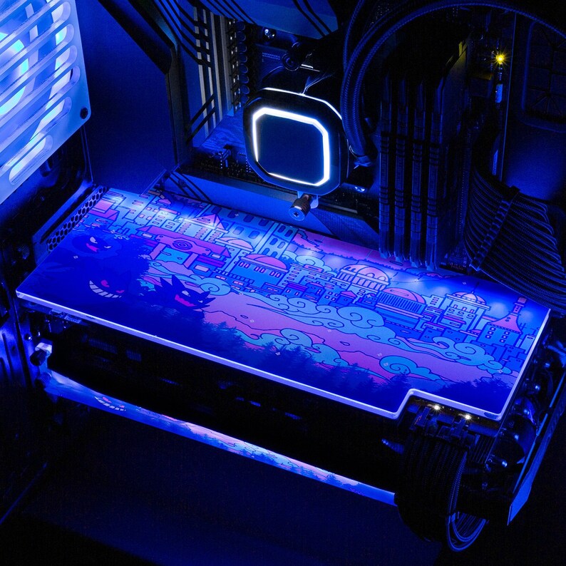 Custom RGB GPU Backplate Lavender Town artist Seerlight Etsy