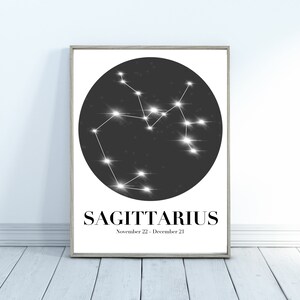 Sagittarius Constellation | Sagittarius Zodiac | Sagittarius Astrology Poster | Digital Download