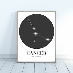 Cancer Constellation | Cancer Zodiac | Cancer Astrology Poster | Digital Download
