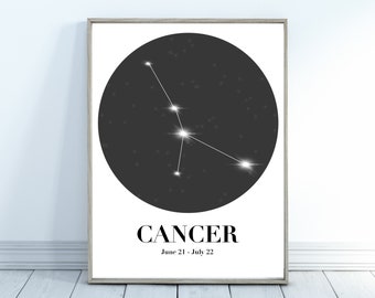 Cancer Constellation | Cancer Zodiac | Cancer Astrology Poster | Digital Download