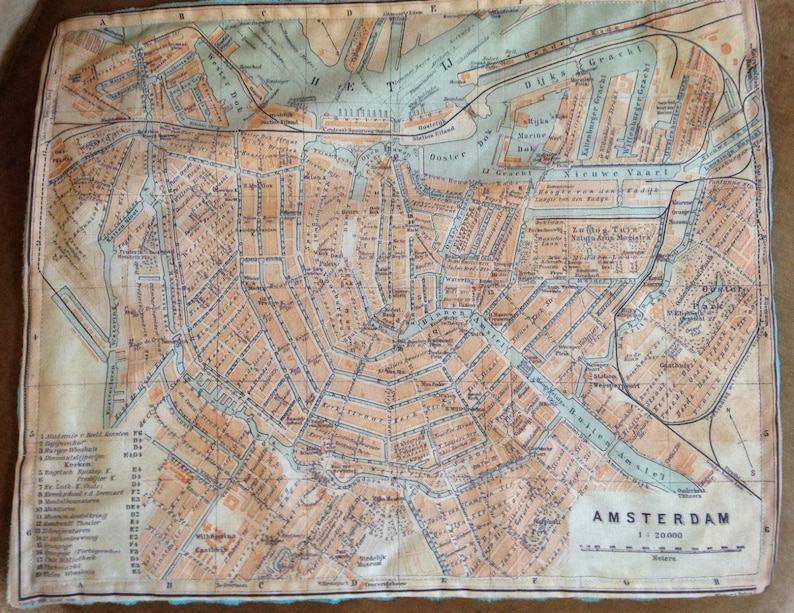 lovie small travel blanky woobie lovey Netherlands baby minky security blankie AMSTERDAM map blanket 14 by 17 inches