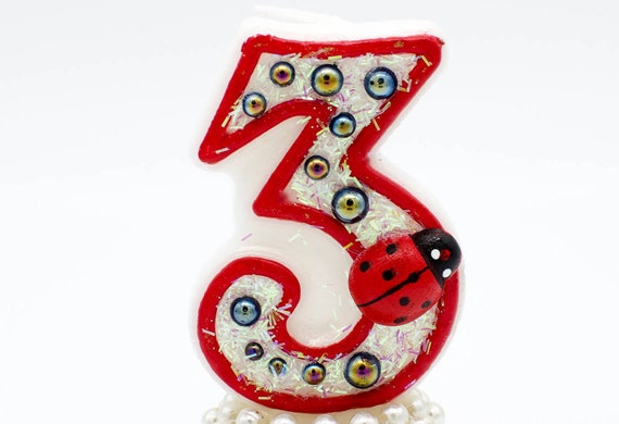 Bougie Danniversaire Coccinelle Anniversaire Bougie Etsy