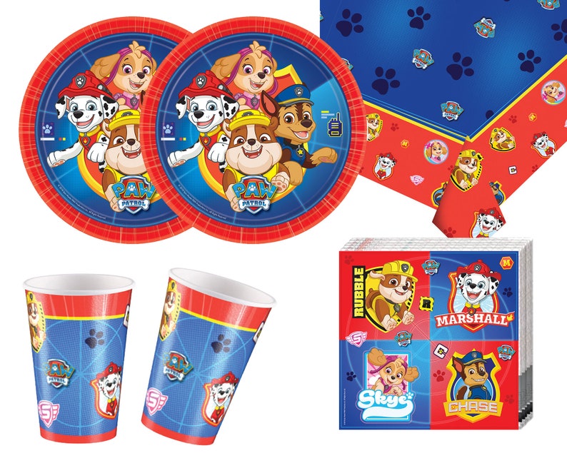 AMSCAN Paw Patrol Paper Plates Party Supplies and Cups Etsy UK