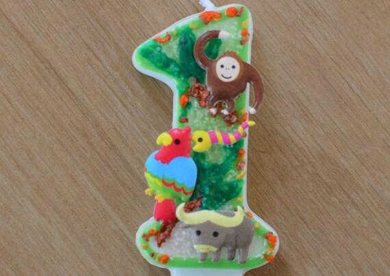 Safari Jungle Anniversaire Gateau Numero Bougie Et Safari Fete Etsy