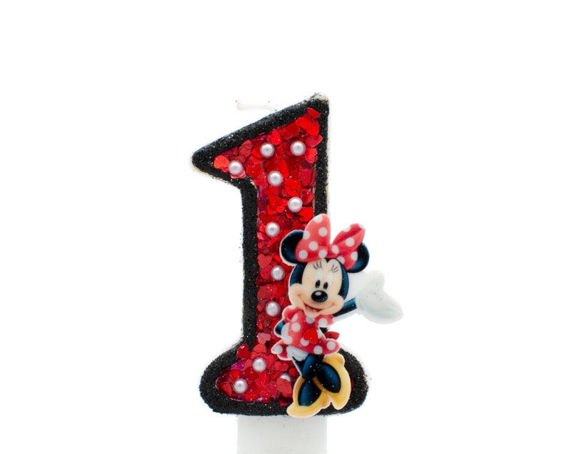 Minnie Mouse Themed 1st Birthday Cake Candle And Party Etsy