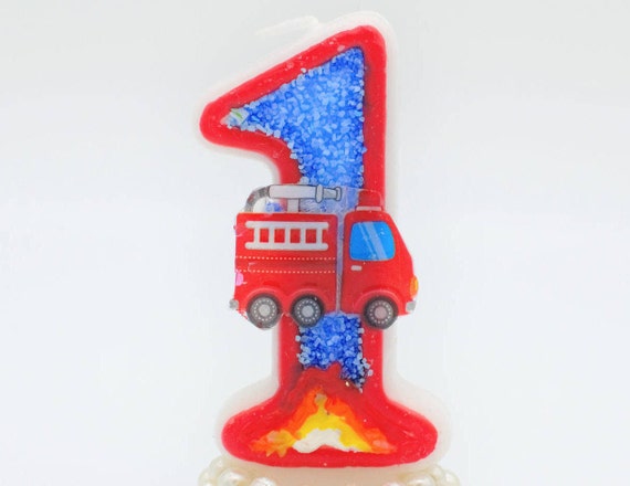 Pompiers De Camion De Camion De Feu Bougie D Anniversaire Etsy Pompiers De Camion De Camion De Feu Bougie D Anniversaire Etsy