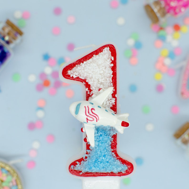 Airplane birthday / Airplane candle / Airplane theme / Etsy