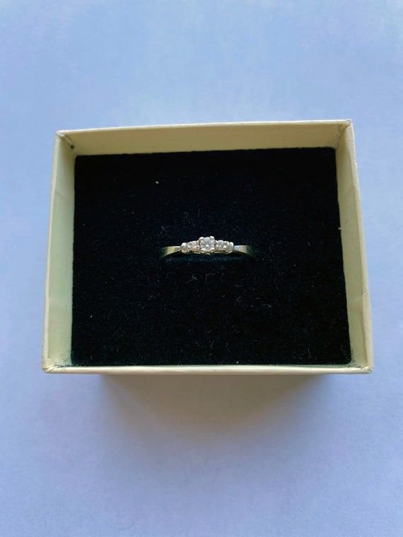 Vintage Unused 14k White Gold Zales Engagement Ri… - image 3