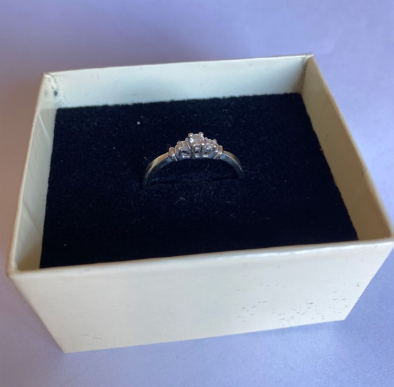 Vintage Unused 14k White Gold Zales Engagement Ri… - image 1