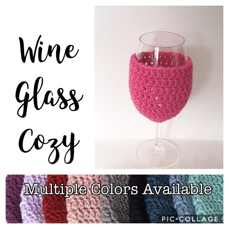 Wine Glass Cozy Multiple Colors Available Ready to Ship Etsy