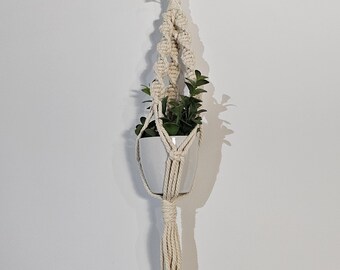 Cream macrame plant hanger