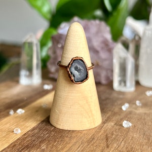 Size 7 Copper Electroformed Geode Crystal Ring / Geode Ring / Copper Electroform Ring / Geode Crystal / Raw Crystal Ring / Electroformed