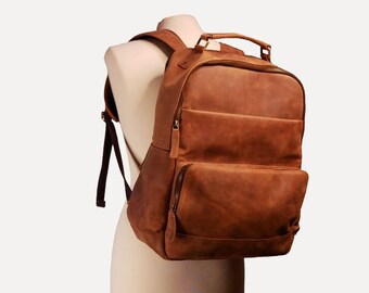 Mochila cuero hombre | Etsy España