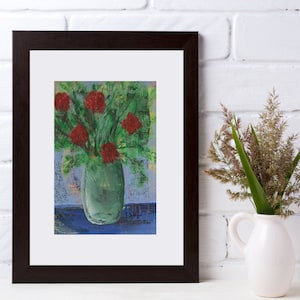 Floral Art Abstract Floral Acrylic Painting 5x7 Abstract Original Art Modern Art Flower Artwork Acrylic Mixed Media Painting Home Decor