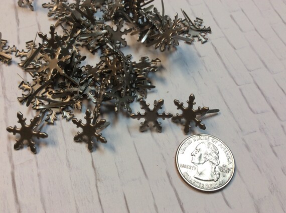 White Snowflake Brads Assortment Bulk 50ct White Snowflake Brads Assortment Bulk 50ct