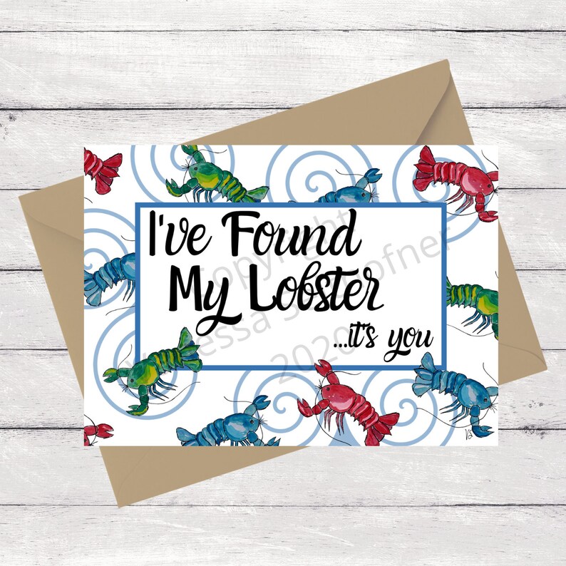 I've Found My Lobster Card Lobster Love Card Blank Card Etsy