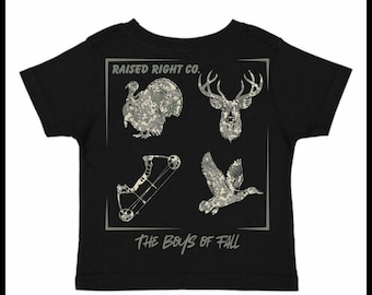 Boys of Fall Hunting Shirt | Boys Graphic Tee | Casual Comfort T-Shirt | Everyday Style Top | Toddler Southern Shirt |