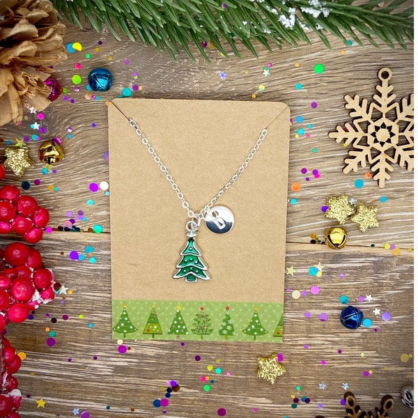 Christmas Tree Necklace, Vintage Style Christmas Necklace, Personalised Christmas Necklace, Novelty Christmas Necklace