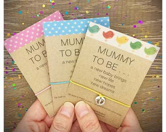 Mummy Wish Bracelet, Gift For New Mum, Baby Shower Gift, Congratulations Wish Bracelet Card, New Mummy Gift, New Baby Gift