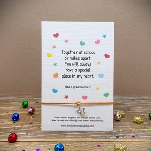 End Of Term Student Wish Bracelet, End Of Term Miss You Bracelet, School Summer Holiday Gift