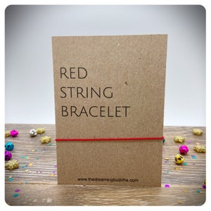 Red String Bracelet, Simple Cord Wish Bracelet, Protection Jewellery, Kabbalah Bracelet, Good Luck Card