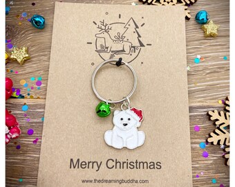 Polar Bear /& Snowflakes Wristlet Key Chain