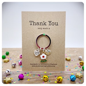 Personalised Thank You Keyring, Teacher Keychain, Employee Appreciation Present, Thank You Gift For Her, Just To Say, Thank You Very Much