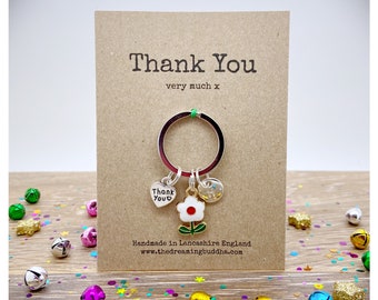 Personalised Thank You Keyring, Teacher Keychain, Employee Appreciation Present, Thank You Gift For Her, Just To Say, Thank You Very Much