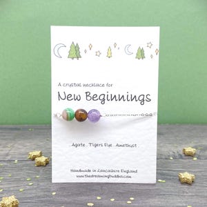 New Beginning Crystal Necklace, Fresh Start Jewellery, Leaving Gift For Her, New Job New School, New Life Gift For Her