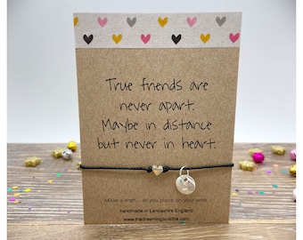 Travel Wish Bracelet, True Friends Card, Friends Apart Wishlet, Travel Jewelry, Wanderlust Gift