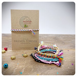 Student Gift, Friends Forever Bracelet, Friendship Gift, Personalised Braided Bracelet, Adjustable Plaited Cotton Bracelet,