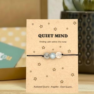 Mental Wellness Crystal Bracelet, Stress and Anxiety Support, Burnout Gift, Overthinking Gift, Positive Energy Bracelet, Unisex image 1