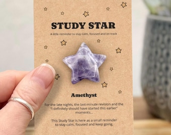 Crystal Star Study Accessory, Exam Good Luck Charm, Driving Test Gift, Test & Study Gift For Him, Revision Keepsake For Her