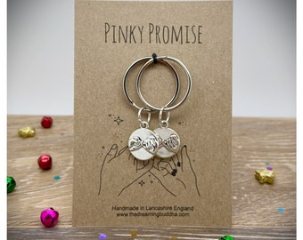 Pinky Promise Double Keyring, Pinky Swear Keychain, Couples Keyring, Best Friends Birthday Gift