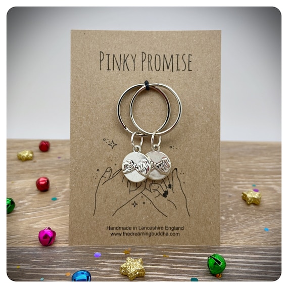 Pinky Promise Double Keyring Pinky Swear Keychain Couples Keyring Best Friends Birthday Gift Etsy