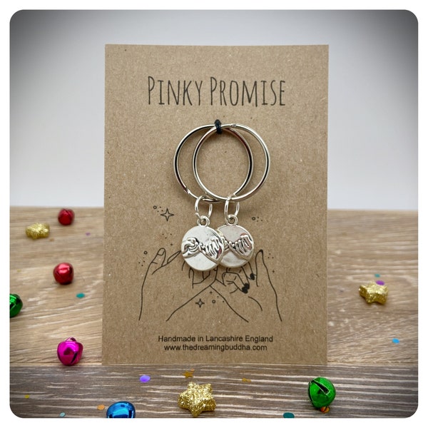 Pinky Promise Double Keyring, Pinky Swear Keychain, Couples Keyring, Best Friends Birthday Gift