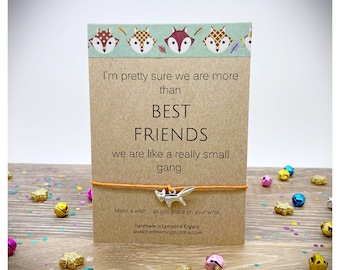 Best Friend Wish Bracelet, Friendship Gift, Friend Small Gang Card, Friends Christmas Gift, Best Friends Group Gift, School Friends Gift