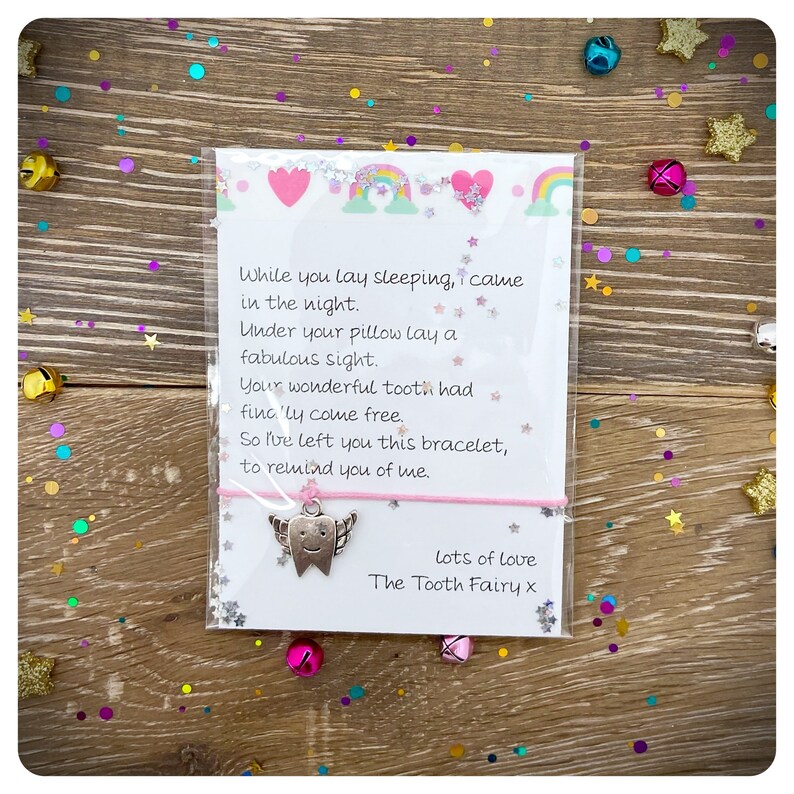 Tooth Fairy Message Card, Tooth Fairy Wish Bracelet, Tooth Fairy ...