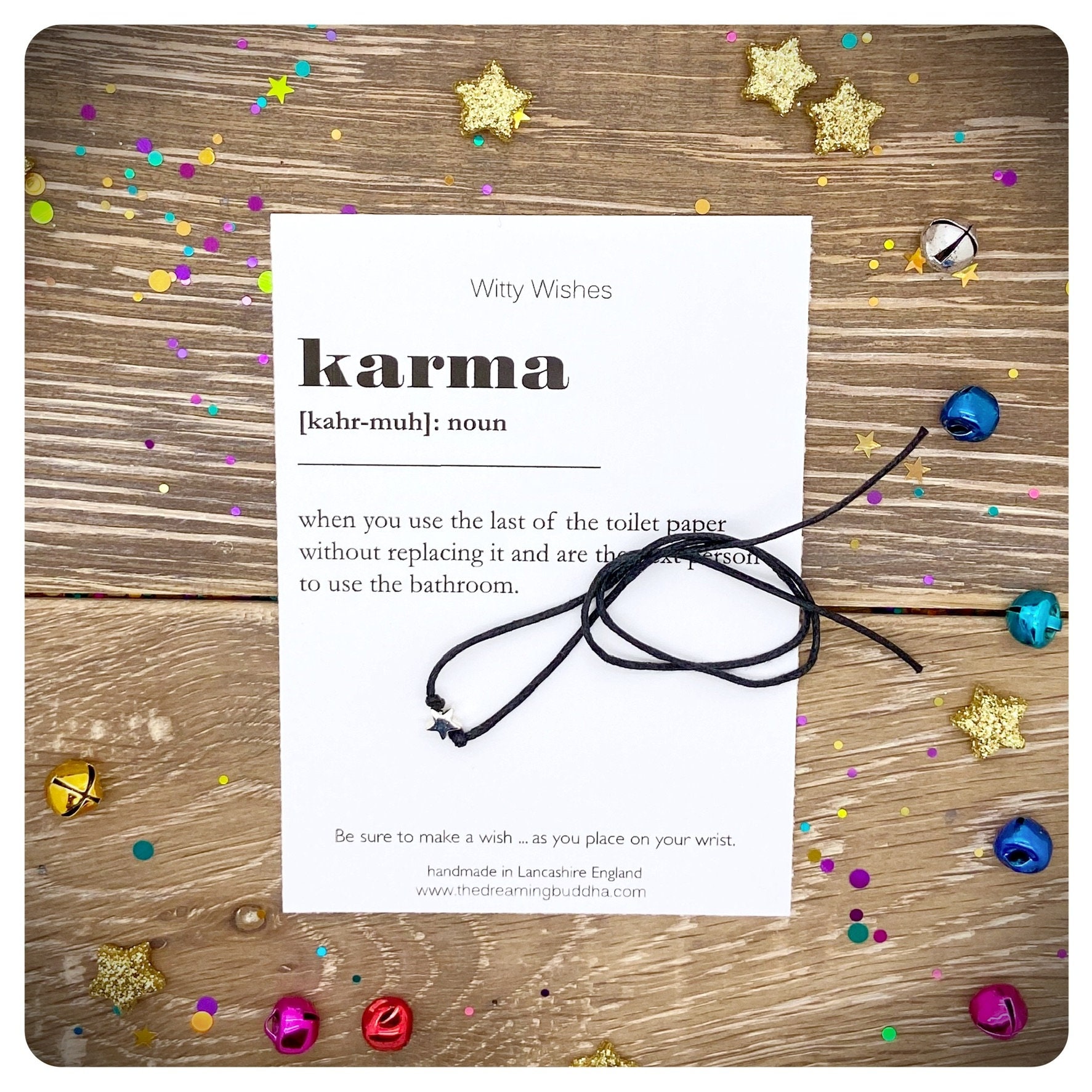 Karma Dictionary Definition Karma Wish Bracelet Yoga Etsy