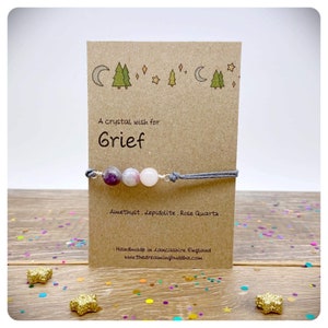 Grief & Loss Crystal Bracelet, Postal Bereavement Gift, Grief Support Healing Bracelet, Family Loss Memorial Gifts, Sorry For Your Loss