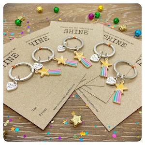 Bulk Thank You For Helping Me SHINE Teacher Keychains, 2, 3, 5, 10 Discounted End Of Term Keyrings, Wholesale Teacher Coach Gifts