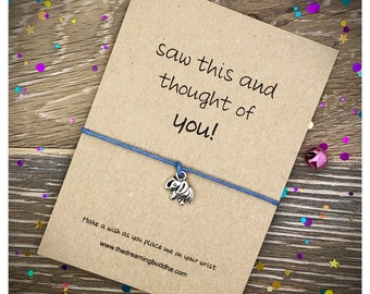 Elephant Wish Bracelet, Lucky Charm Gift, Friendship Card, Elephant Lover Present