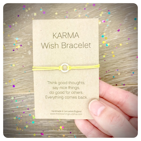 Dainty Karma Bracelet, Karma Circle Wish Bracelet, Yoga Gift, Gift For Yoga Lover