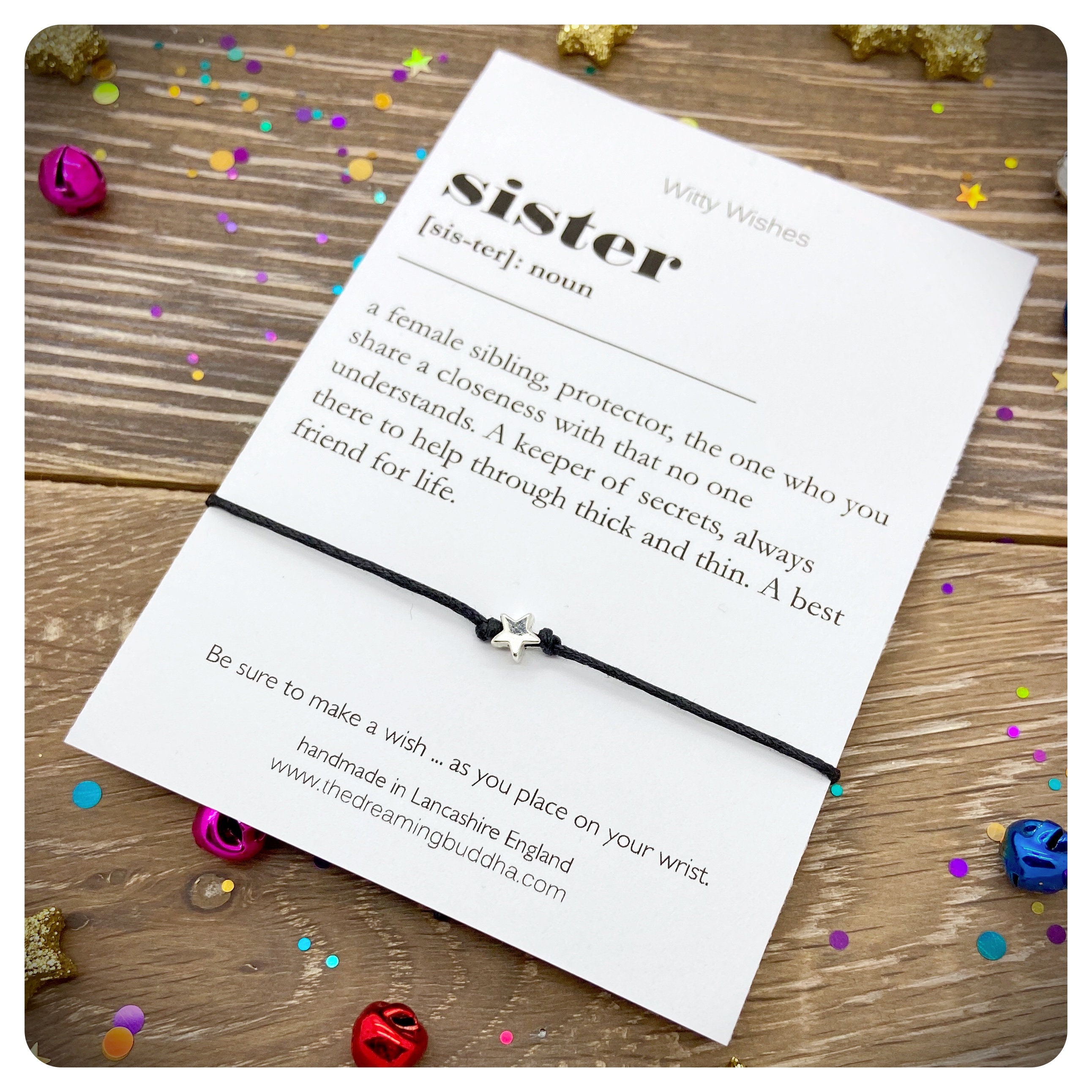 Sister Dictionary Definition Sibling Wish Bracelet Sister - Etsy