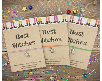 La mejor pulsera de deseos de brujas, la mejor pulsera de la amistad de  brujas, pulsera de hilo de bruja, pulsera de cordón de Halloween, regalo de