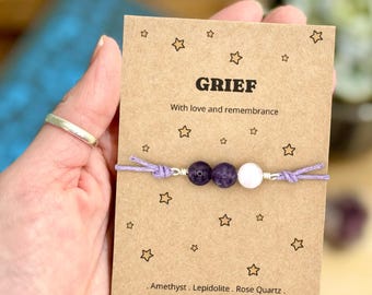 Grief And Loss Crystal Bracelet, Bereavement Letterbox Gift, Grief Support, Family Loss Memorial Gifts, Sorry For Your Loss