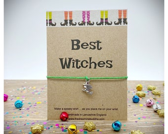 Best Witches Wish Bracelet, Best Witches Friendship Bracelet, Witchy String Bracelet, Halloween Cord Bracelet, Witch Friend Gift