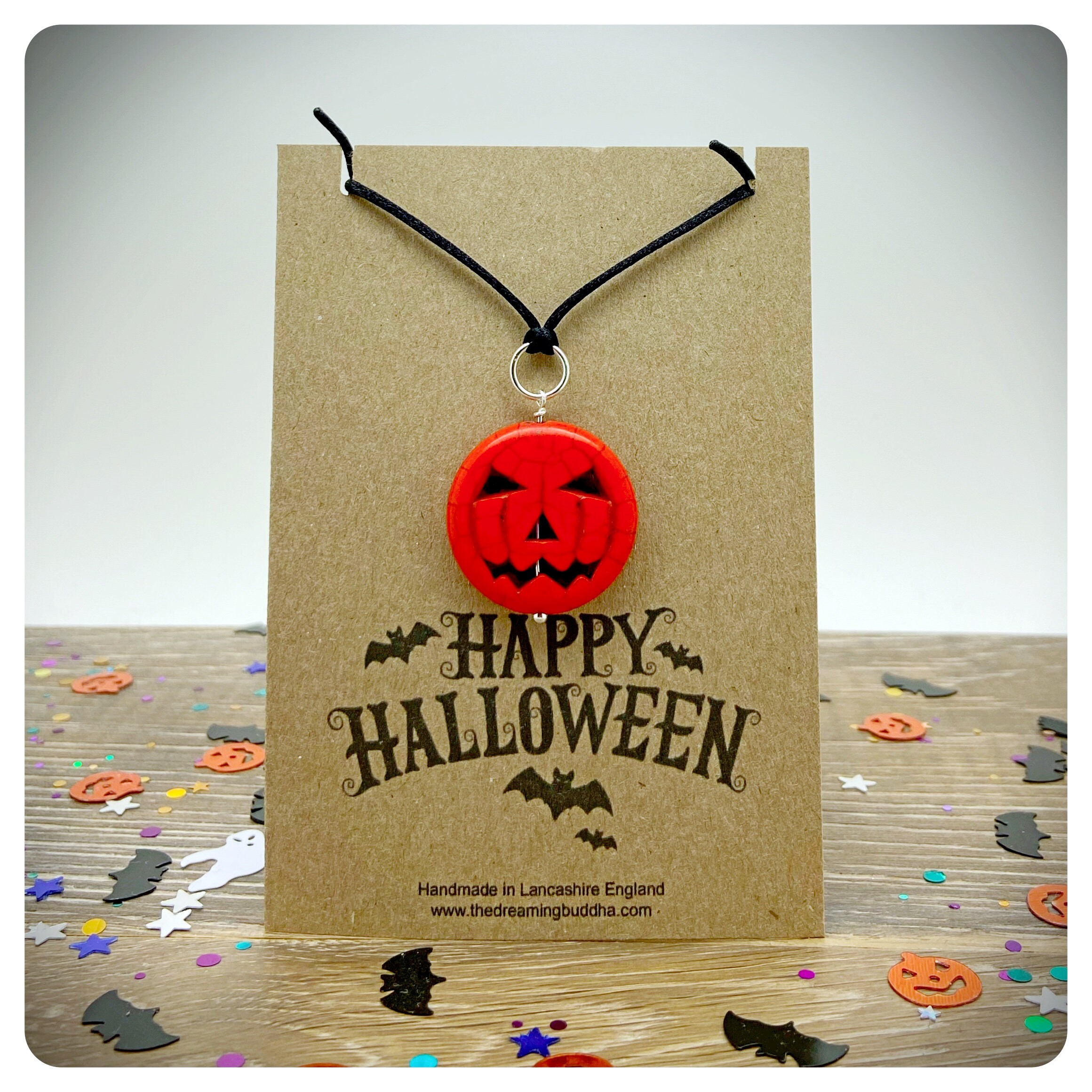 Halloween Pumpkin Pendant Necklace, Witch Wizard Costume