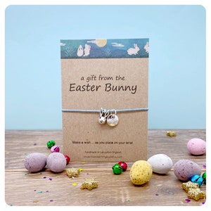 Easter Bunny Wish Bracelet Gift, Easter Egg Hunt Prize, Bunny Wishlet, Rabbit Friendship Bracelet, Easter Jewellery Child